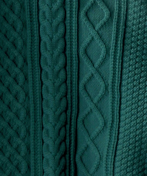 SITRY（シトリー）の「aran pattern knit cardigan/アラン模様 ニットカーディガン/カーデ（カーディガン/ボレロ・メンズ・ブラック/ライトベージュ/グリーン/ブラウン・M/XL/L）」の12枚目の写真