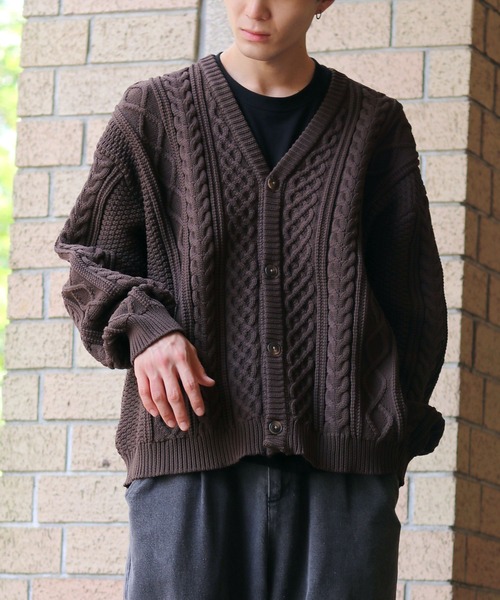 ARAN S メンズカーディガン Men's Aran Knit Zipper Cardigan - Aran Sweaters Direct