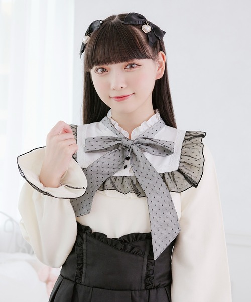 Pal elfy(パルエルフィー)の「スタンドフリル布帛コンビプルオーバー(ニット/セーター・レディース・ピンク/ブラック/オフホワイト・フリー)」の16枚目の写真