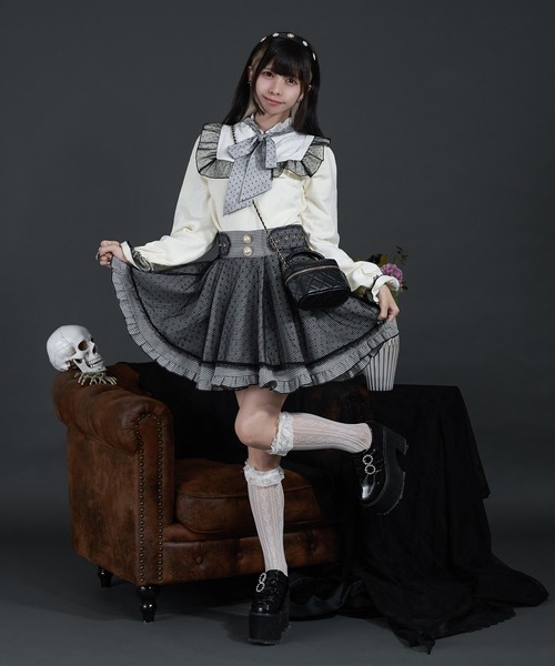 Pal elfy(パルエルフィー)の「スタンドフリル布帛コンビプルオーバー(ニット/セーター・レディース・ピンク/ブラック/オフホワイト・フリー)」の8枚目の写真