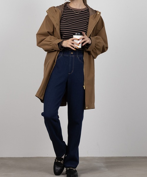 NAVY(ネイビー)の「NAVY あったか 裏起毛 ストレートパンツ(その他パンツ・レディース・ダークインディゴブルー/ブラック/ワンウォッシュ・XL/S/M/L)」の8枚目の写真