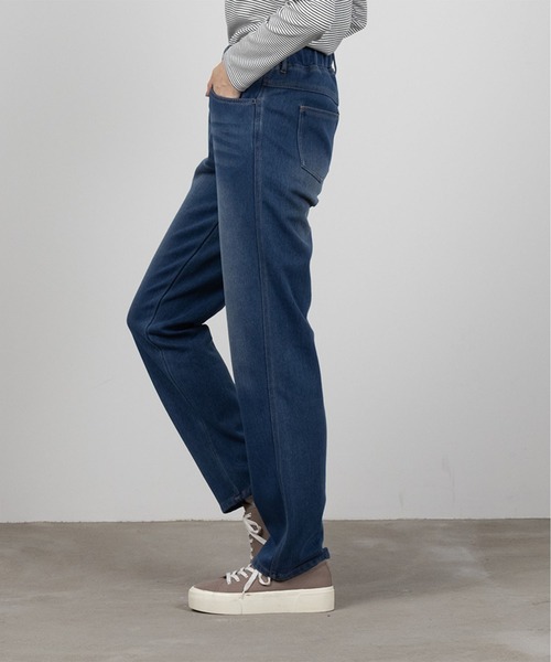 NAVY(ネイビー)の「NAVY あったか 裏起毛 ストレートパンツ(その他パンツ・レディース・ダークインディゴブルー/ブラック/ワンウォッシュ・XL/S/M/L)」の6枚目の写真