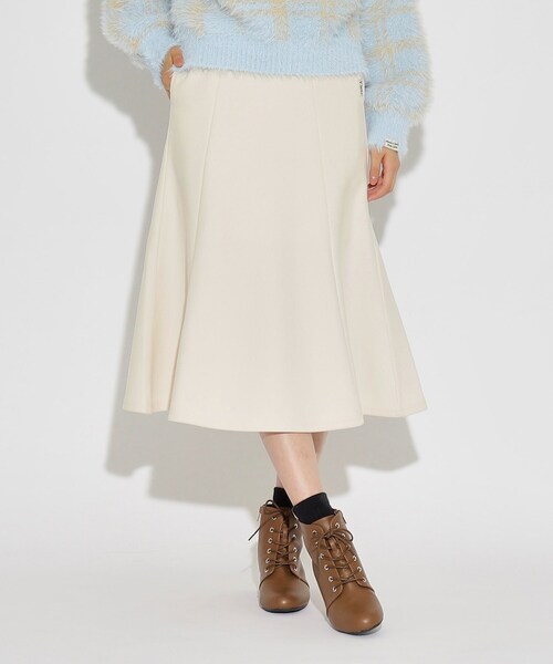 PINK-latte（ピンクラテ）の「◆マーメイドロングスカート（スカート・キッズ・アイボリー/グレー系1/ブラック・16/14/15 ）」の2枚目の写真