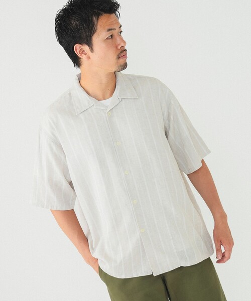 BEAMS(ビームス)の「BEAMS / ドビー オープンカラー シャツ(シャツ/ブラウス・メンズ・ベージュ/サックスブルー・XL/L/M/S)」の1枚目の写真