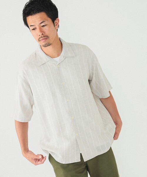 BEAMS(ビームス)の「BEAMS / ドビー オープンカラー シャツ(シャツ/ブラウス・メンズ・ベージュ/サックスブルー・XL/L/M/S)」の8枚目の写真