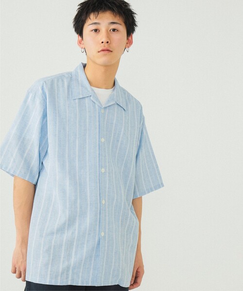 BEAMS(ビームス)の「BEAMS / ドビー オープンカラー シャツ(シャツ/ブラウス・メンズ・ベージュ/サックスブルー・XL/L/M/S)」の11枚目の写真