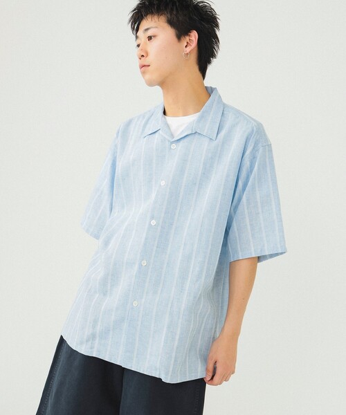 BEAMS(ビームス)の「BEAMS / ドビー オープンカラー シャツ(シャツ/ブラウス・メンズ・ベージュ/サックスブルー・XL/L/M/S)」の12枚目の写真
