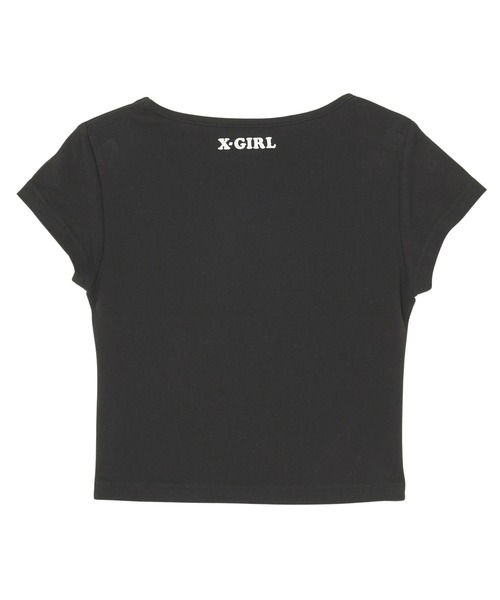 X-girl（エックスガール）の「GRACIAS S/S BABY TEE（Tシャツ/カットソー・レディース・ブラック/ブラウン/ホワイト・S/M）」の4枚目の写真
