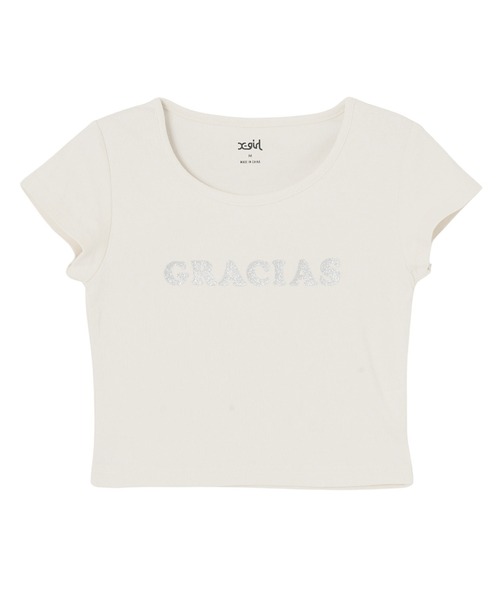 X-girl（エックスガール）の「GRACIAS S/S BABY TEE（Tシャツ/カットソー・レディース・ブラック/ブラウン/ホワイト・S/M）」の21枚目の写真