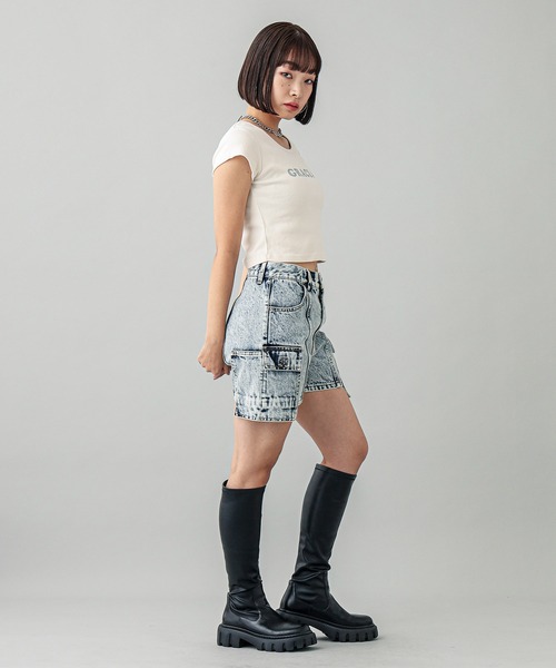 X-girl（エックスガール）の「GRACIAS S/S BABY TEE（Tシャツ/カットソー・レディース・ブラック/ブラウン/ホワイト・S/M）」の15枚目の写真