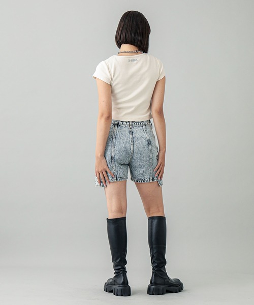 X-girl（エックスガール）の「GRACIAS S/S BABY TEE（Tシャツ/カットソー・レディース・ブラック/ブラウン/ホワイト・S/M）」の17枚目の写真