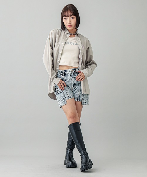 X-girl（エックスガール）の「GRACIAS S/S BABY TEE（Tシャツ/カットソー・レディース・ブラック/ブラウン/ホワイト・S/M）」の19枚目の写真