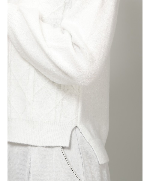MISCH MASCH(ミッシュマッシュ)の「フラッフィーラメジャガードオフタートルニット/MM348304(ニット/セーター・レディース・ライトブルー/ピンク/ホワイト・フリ-)」の12枚目の写真