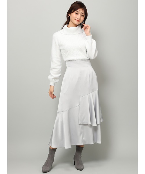 MISCH MASCH(ミッシュマッシュ)の「フラッフィーラメジャガードオフタートルニット/MM348304(ニット/セーター・レディース・ライトブルー/ピンク/ホワイト・フリ-)」の13枚目の写真