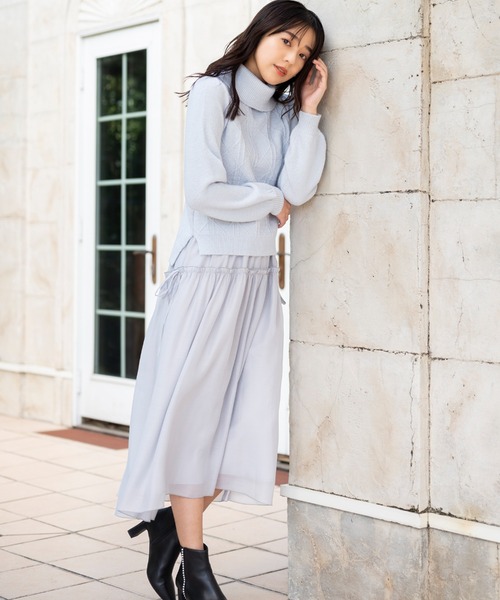 MISCH MASCH(ミッシュマッシュ)の「フラッフィーラメジャガードオフタートルニット/MM348304(ニット/セーター・レディース・ライトブルー/ピンク/ホワイト・フリ-)」の15枚目の写真