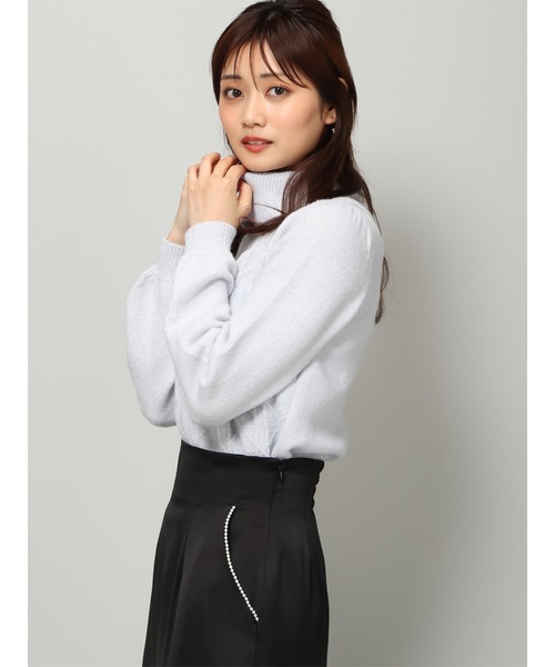 MISCH MASCH(ミッシュマッシュ)の「フラッフィーラメジャガードオフタートルニット/MM348304(ニット/セーター・レディース・ライトブルー/ピンク/ホワイト・フリ-)」の17枚目の写真