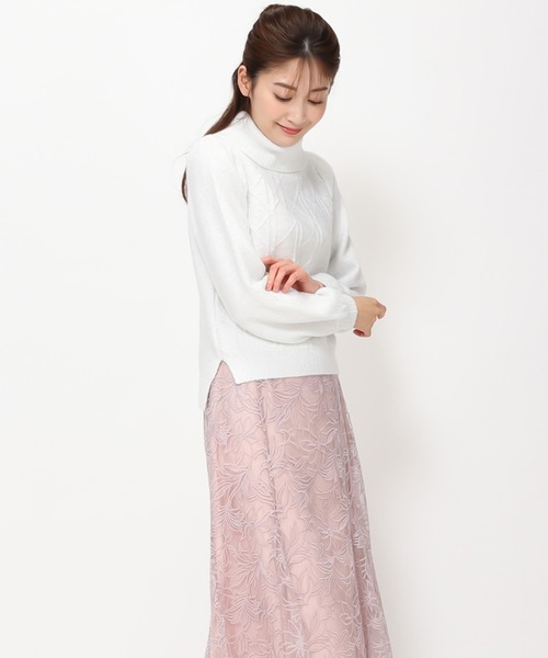 MISCH MASCH(ミッシュマッシュ)の「フラッフィーラメジャガードオフタートルニット/MM348304(ニット/セーター・レディース・ライトブルー/ピンク/ホワイト・フリ-)」の18枚目の写真