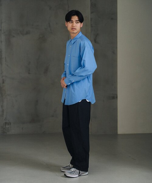 EDIFICE（エディフィス）の「【THOMAS MASON / トーマスメイソン】オーバーサイズ レギュラー シャツ（シャツ/ブラウス・メンズ・ホワイト/ブルー系その他/グリーン/ブルー/ネイビー/パープル/チャコールグレー/ダークブルー・SMALL/MEDIUM/LARGE/X-SMALL）」の9枚目の写真