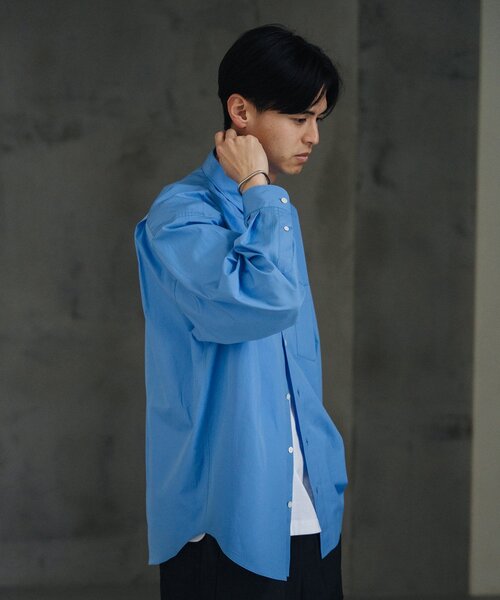 EDIFICE（エディフィス）の「【THOMAS MASON / トーマスメイソン】オーバーサイズ レギュラー シャツ（シャツ/ブラウス・メンズ・ホワイト/ブルー系その他/グリーン/ブルー/ネイビー/パープル/チャコールグレー/ダークブルー・SMALL/MEDIUM/LARGE/X-SMALL）」の13枚目の写真