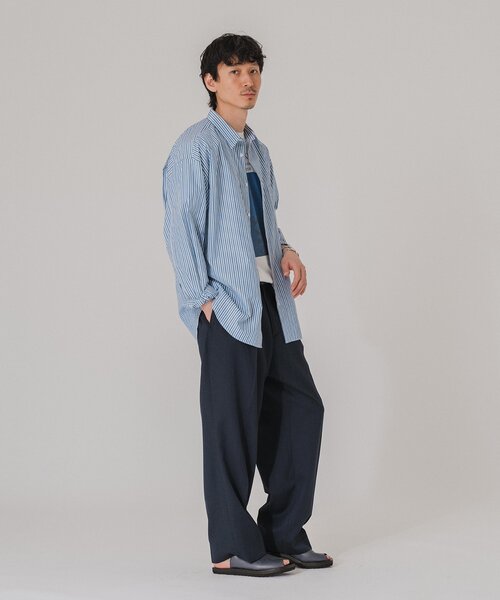 EDIFICE（エディフィス）の「【THOMAS MASON / トーマスメイソン】オーバーサイズ レギュラー シャツ（シャツ/ブラウス・メンズ・ホワイト/ブルー系その他/グリーン/ブルー/ネイビー/パープル/チャコールグレー/ダークブルー・SMALL/MEDIUM/LARGE/X-SMALL）」の16枚目の写真