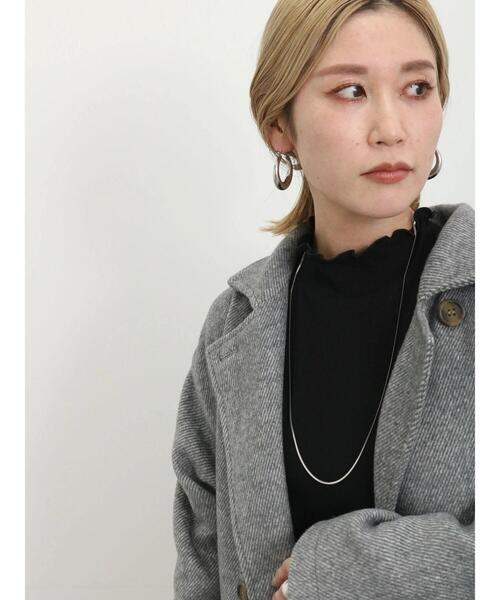 Samansa Mos2 blue（サマンサモスモスブルー）の「【吸湿発熱】リブフリル衿プルオーバー（Tシャツ/カットソー・レディース・グレー/ブラック/オフホワイト・F）」の20枚目の写真