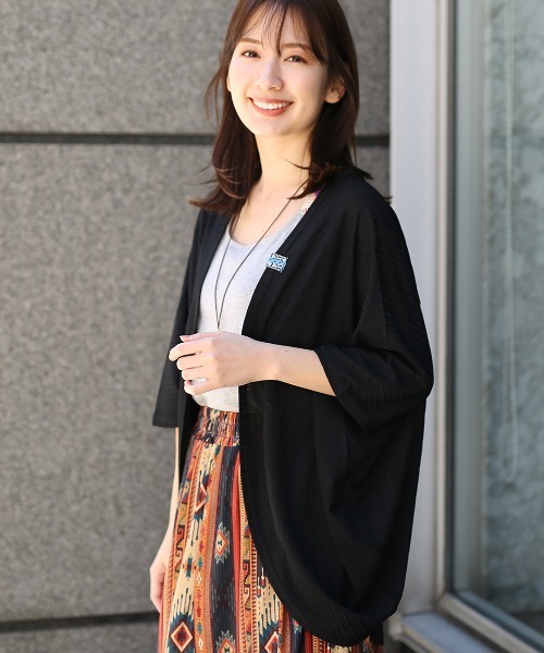 チチカカ(チチカカ)の「ランダムテレコドルマンカーディガン(カーディガン/ボレロ・レディース・カーキ/ブラック/ライトグレー/マスタード・FREE)」の17枚目の写真