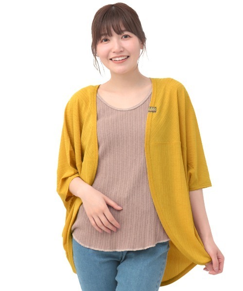 チチカカ(チチカカ)の「ランダムテレコドルマンカーディガン(カーディガン/ボレロ・レディース・カーキ/ブラック/ライトグレー/マスタード・FREE)」の19枚目の写真