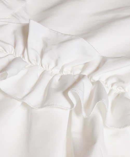 coca（coca）（コカ）の「ホイップフリルブラウス| セレモニー オフィス ママスーツ 卒業式（シャツ/ブラウス・レディース・チャコール/ホワイト/ライトブルー/ネイビー/ライトグレー/ブラック・M/L）」の9枚目の写真