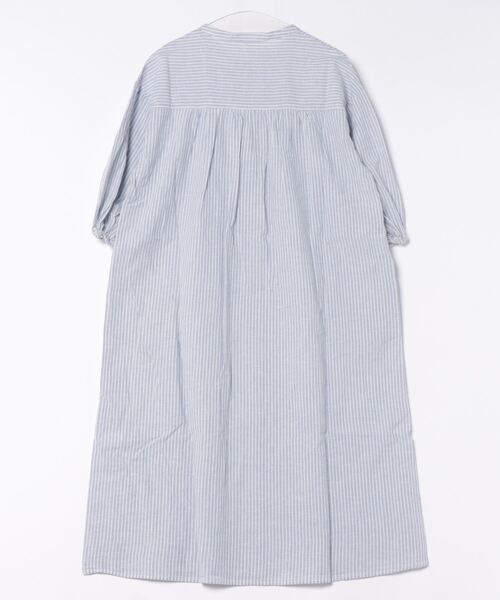 セール】7分袖マオカラーシャツワンピース（シャツワンピース