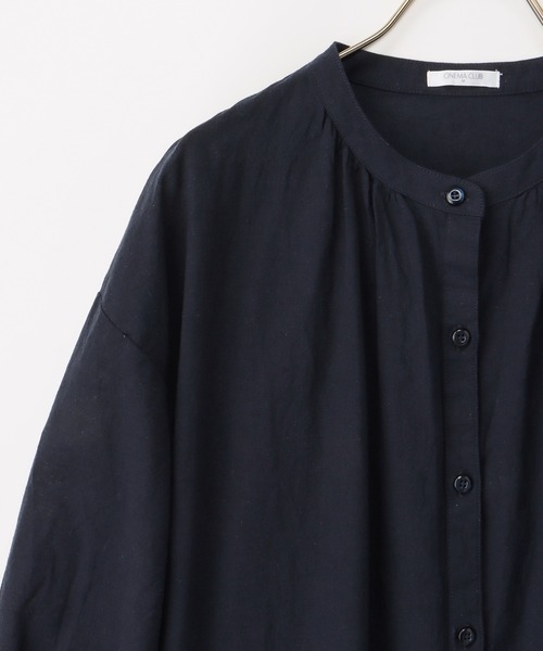 Honeys（ハニーズ）の「７分袖マオカラーシャツワンピース（シャツワンピース・レディース・ホワイト系その他/ネイビー/ミント/ブルー系その他・M/L/LL）」の18枚目の写真