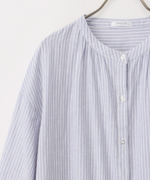 Honeys（ハニーズ）の「７分袖マオカラーシャツワンピース（シャツワンピース・レディース・ホワイト系その他/ネイビー/ミント/ブルー系その他・M/L/LL）」の22枚目の写真