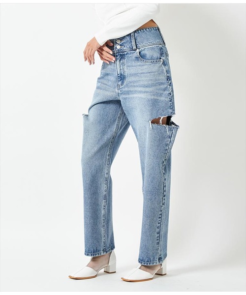 ANAP（アナップ）の「3つボタンサイドカットデニムパンツ（デニムパンツ・レディース・ブラック/ブルー・S/M）」の12枚目の写真