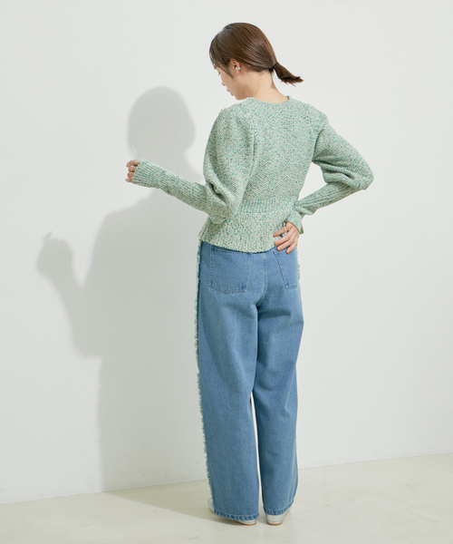 【セール】ミックスヤーンショート丈カーディガン（カーディガン/ボレロ）｜LE CERCLE par rope'（ルセルクルパーロペ）