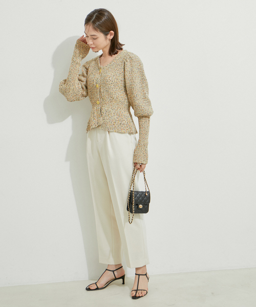 【セール】ミックスヤーンショート丈カーディガン（カーディガン/ボレロ）｜LE CERCLE par rope'（ルセルクルパーロペ）