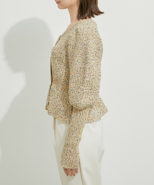 【セール】ミックスヤーンショート丈カーディガン（カーディガン/ボレロ）｜LE CERCLE par rope'（ルセルクルパーロペ）