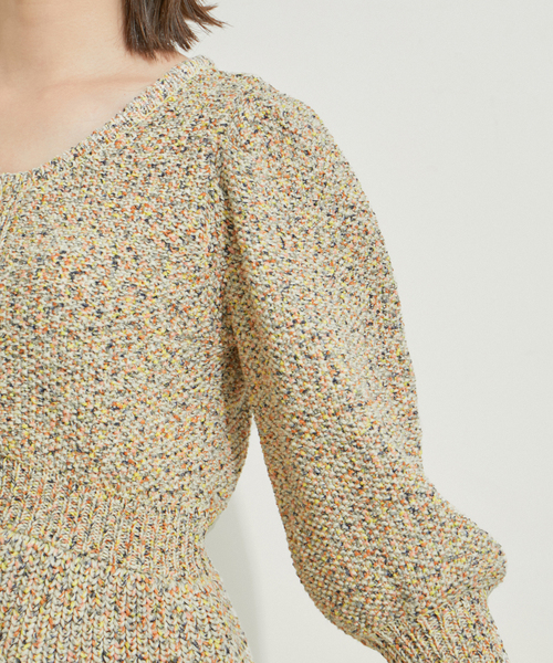 【セール】ミックスヤーンショート丈カーディガン（カーディガン/ボレロ）｜LE CERCLE par rope'（ルセルクルパーロペ）