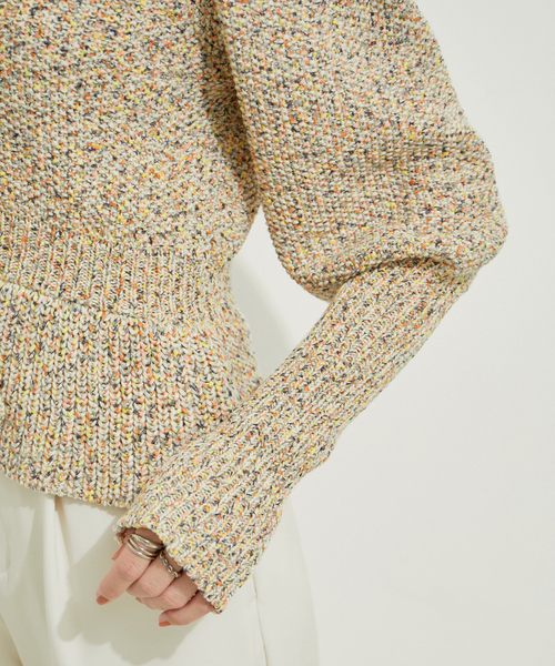 【セール】ミックスヤーンショート丈カーディガン（カーディガン/ボレロ）｜LE CERCLE par rope'（ルセルクルパーロペ）