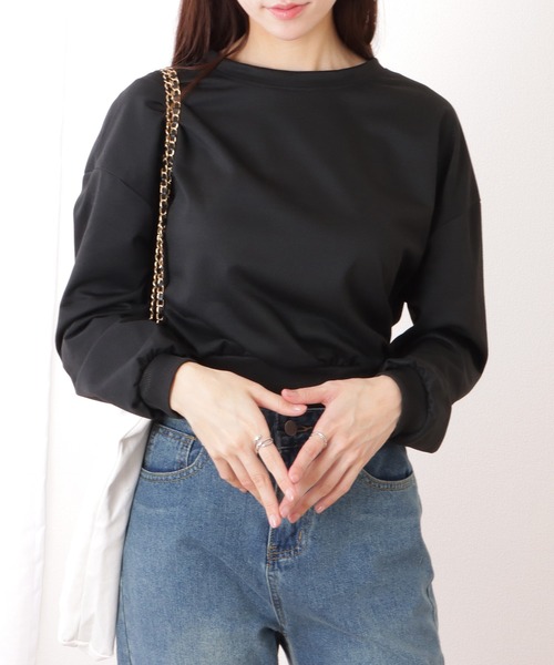 Lace Ladies(レースレディース)の「バックリボン レイヤード コンパクト クルーネック プルオーバー(Tシャツ/カットソー・レディース・ブラック/グレー/ホワイト・XL/M)」の6枚目の写真