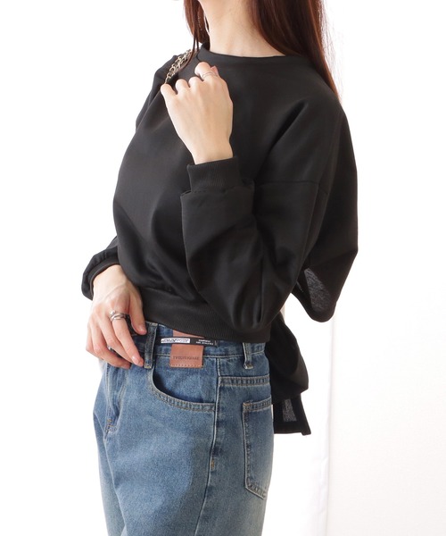 Lace Ladies(レースレディース)の「バックリボン レイヤード コンパクト クルーネック プルオーバー(Tシャツ/カットソー・レディース・ブラック/グレー/ホワイト・XL/M)」の8枚目の写真