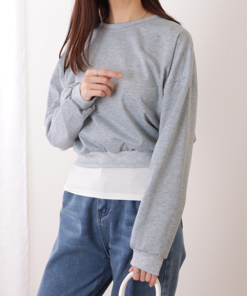 Lace Ladies(レースレディース)の「バックリボン レイヤード コンパクト クルーネック プルオーバー(Tシャツ/カットソー・レディース・ブラック/グレー/ホワイト・XL/M)」の10枚目の写真