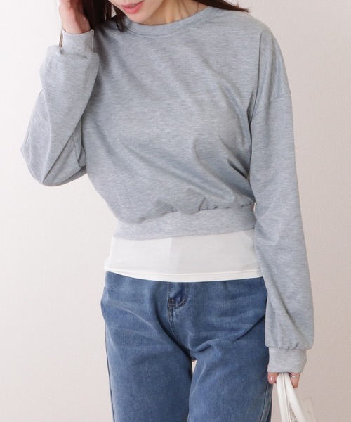 Lace Ladies(レースレディース)の「バックリボン レイヤード コンパクト クルーネック プルオーバー(Tシャツ/カットソー・レディース・ブラック/グレー/ホワイト・XL/M)」の11枚目の写真