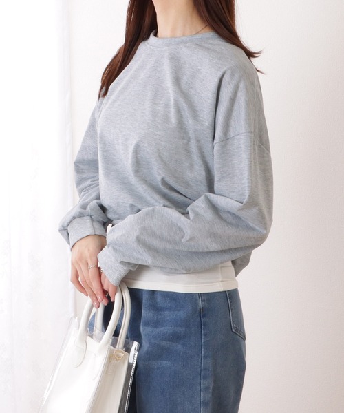 Lace Ladies(レースレディース)の「バックリボン レイヤード コンパクト クルーネック プルオーバー(Tシャツ/カットソー・レディース・ブラック/グレー/ホワイト・XL/M)」の12枚目の写真