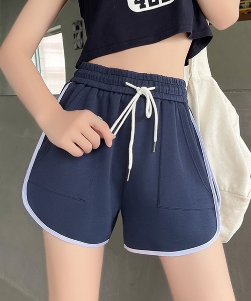 Miniministore（ミニミニストア）の「ショートパンツ カラーパンツ 夏 韓国風（スウェットパンツ・レディース・ミント/ピンク/ブラック/グレー/グリーン/ネイビー・L/M/XL/S）」の5枚目の写真