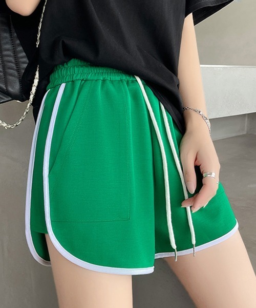 Miniministore（ミニミニストア）の「ショートパンツ カラーパンツ 夏 韓国風（スウェットパンツ・レディース・ミント/ピンク/ブラック/グレー/グリーン/ネイビー・L/M/XL/S）」の3枚目の写真