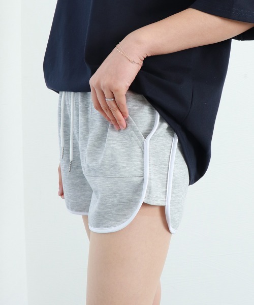 Miniministore（ミニミニストア）の「ショートパンツ カラーパンツ 夏 韓国風（スウェットパンツ・レディース・ミント/ピンク/ブラック/グレー/グリーン/ネイビー・L/M/XL/S）」の20枚目の写真