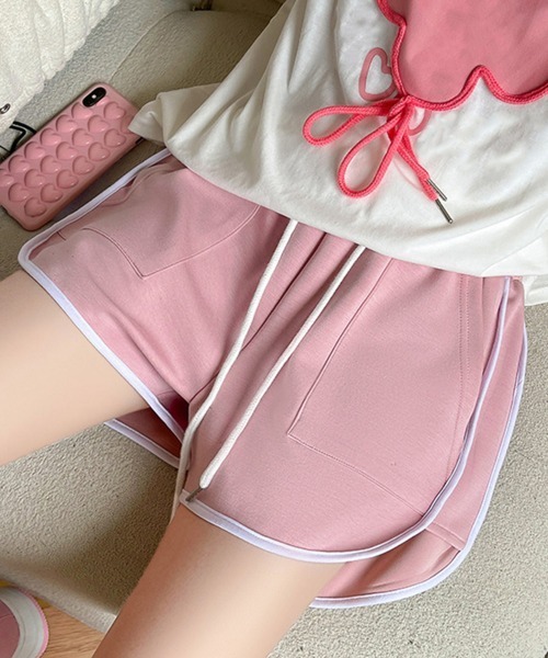 Miniministore（ミニミニストア）の「ショートパンツ カラーパンツ 夏 韓国風（スウェットパンツ・レディース・ミント/ピンク/ブラック/グレー/グリーン/ネイビー・L/M/XL/S）」の13枚目の写真