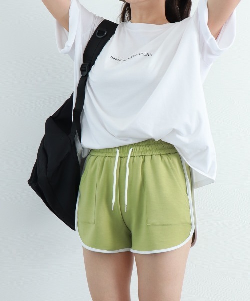 韓国ファッション 半袖スウェット ショートパンツ N2533 セール】ショートパンツ カラーパンツ 夏 韓国（スウェット