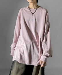 Confirm | 24SS ビッグシルエット Y2K グランジワンポイント刺繍ロンT カットソー ユニセックス(Tシャツ/カットソー)