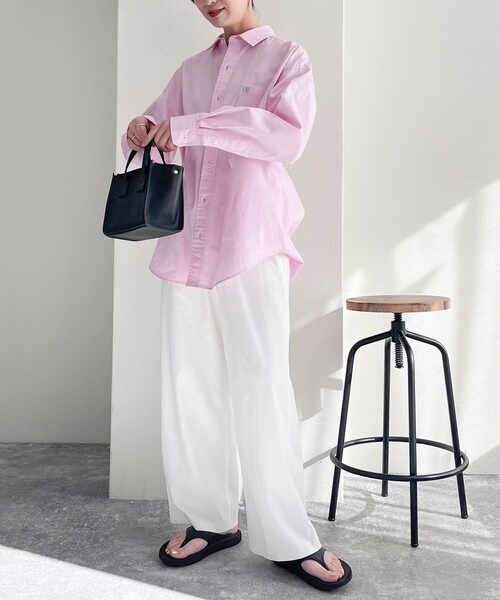 fredy emue（フレディエミュ）の「タンブラーオックスセミワイドパンツ【レングス長め丈あり】（その他パンツ・レディース・ベージュ/ブラウン/ピンク/オフホワイト/ブラック・36/38/39）」の6枚目の写真