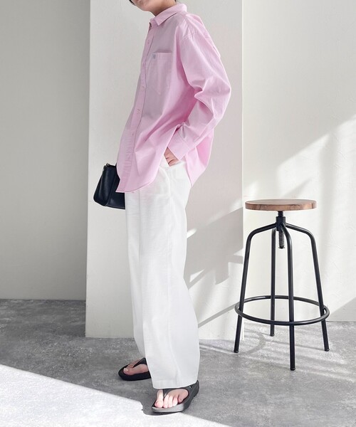 fredy emue（フレディエミュ）の「タンブラーオックスセミワイドパンツ【レングス長め丈あり】（その他パンツ・レディース・ベージュ/ブラウン/ピンク/オフホワイト/ブラック・36/38/39）」の7枚目の写真